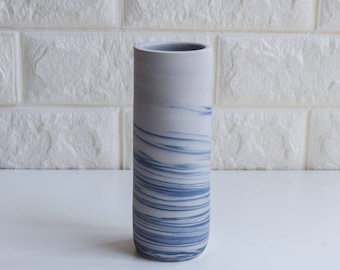 Marbled Vase, Marbleized Vase, Bud Vase, Ceramic Bud Vase, Modern Vase, Gift, DIY, Flower vase, pottery vase, handmade, cylinder vase, V48