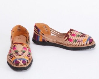 Multicolor Leather Sandals Huaraches - Handcrafted Guatemala Fair Trade