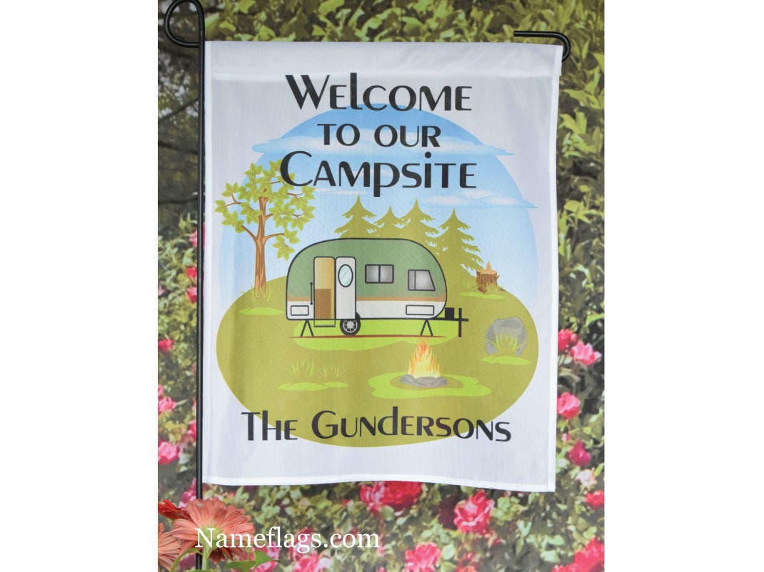 Personalized Camping Flag Garden or House Flag Welcome to