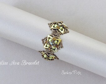 Beading Tutorial - Ava Beads Bracelet Tutorial - Miss Ava Bracelet - Beading Pattern by Sidonia