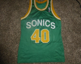 Vtg Shawn Kemp Seattle Supersonics Sonics NBA Champion Jersey Sz Men's 40 M