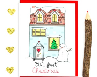 Our First Christmas, Couples Christmas, Newlywed, Christmas Cards, Mr and Mrs, Housewarming, Family Christmas, Our First Holiday, Together