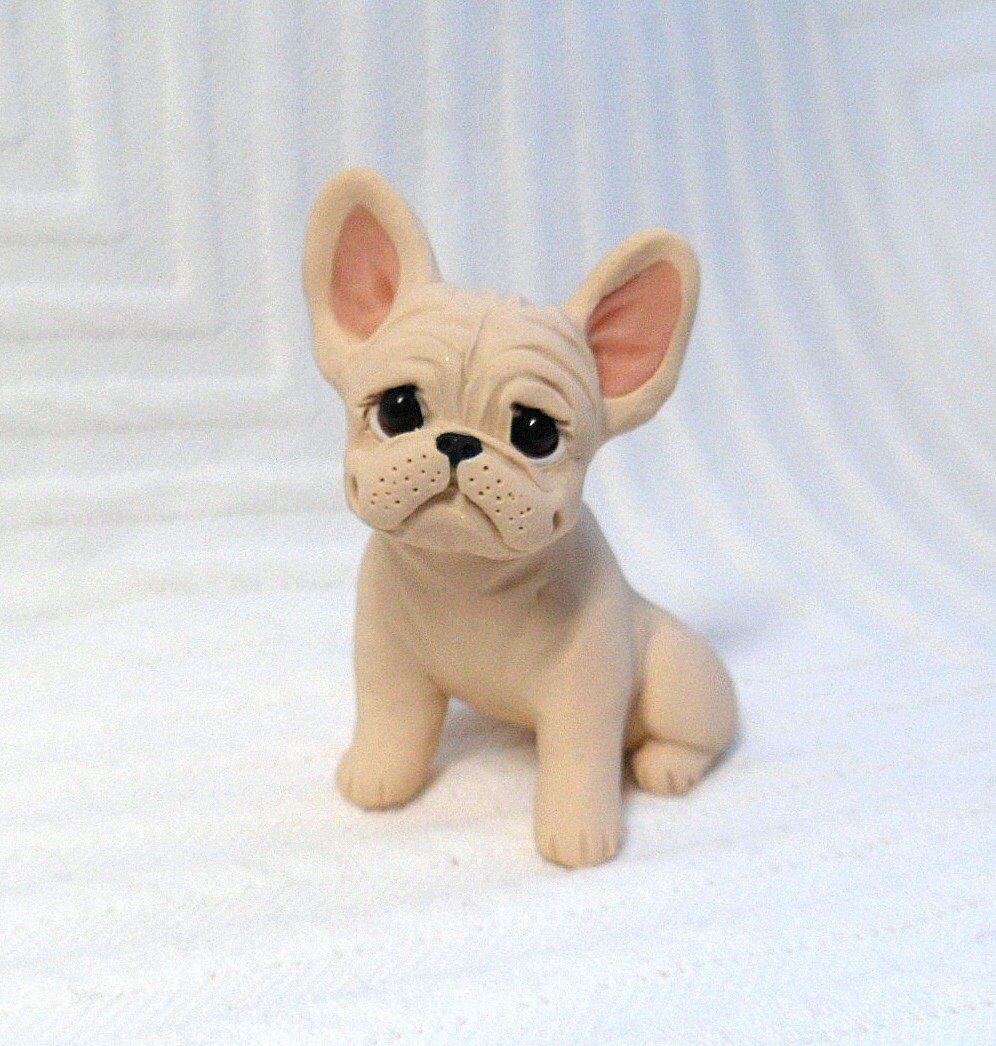 French Bulldog Sculpture Polymer Clay Mini by Raquel at theWRC