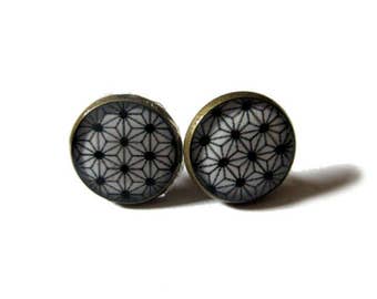 GEOMETRIC Earrings - stars Stud Earrings - Native Jewelry - minimalist - Ethnic Earrings - Aztec Earrings - Boho Earrings - japanese style