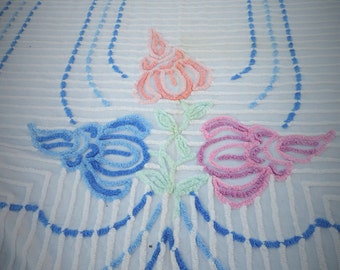 Chenille Bedspread, Chenille Bedspread Full, Girls Bedding, White Bedspread, Chenille Bedspread Queen, Vintage Chenille Bedspread