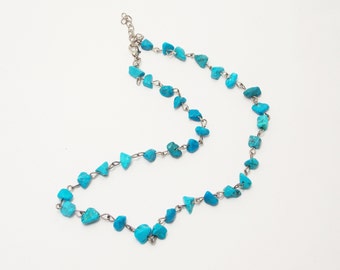 Womens gift/for/her chunky jewelry Turquoise necklace blue Choker stone necklace gemstone jewelry trending necklace gemstone necklace choker