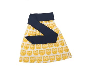 Woodland Owls - Womens Half Apron, Women's Apron, Yellow Apron, Gifts for Cooks, Aprons, Owl Print, Half Apron, Housewarming Gift