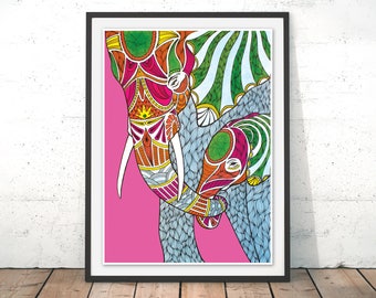 Wall Art Framed elephant wall art | etsy Wall Art Framed elephant wall art | etsy