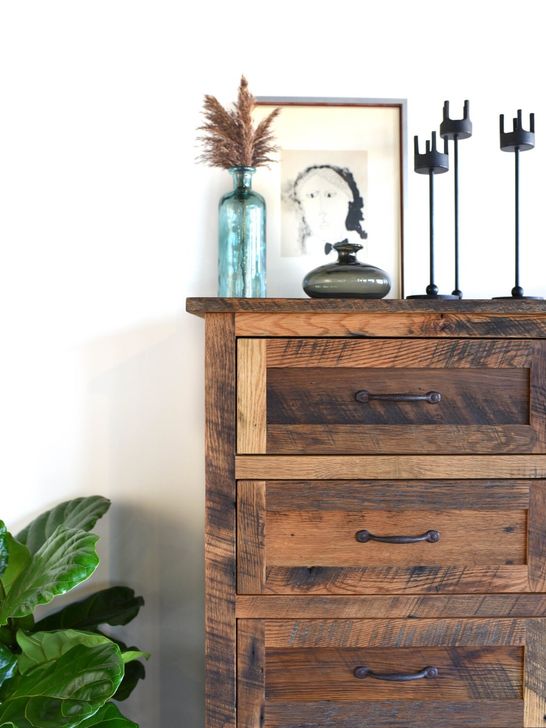 Reclaimed Wood Dresser / Tall 6Drawer Dresser