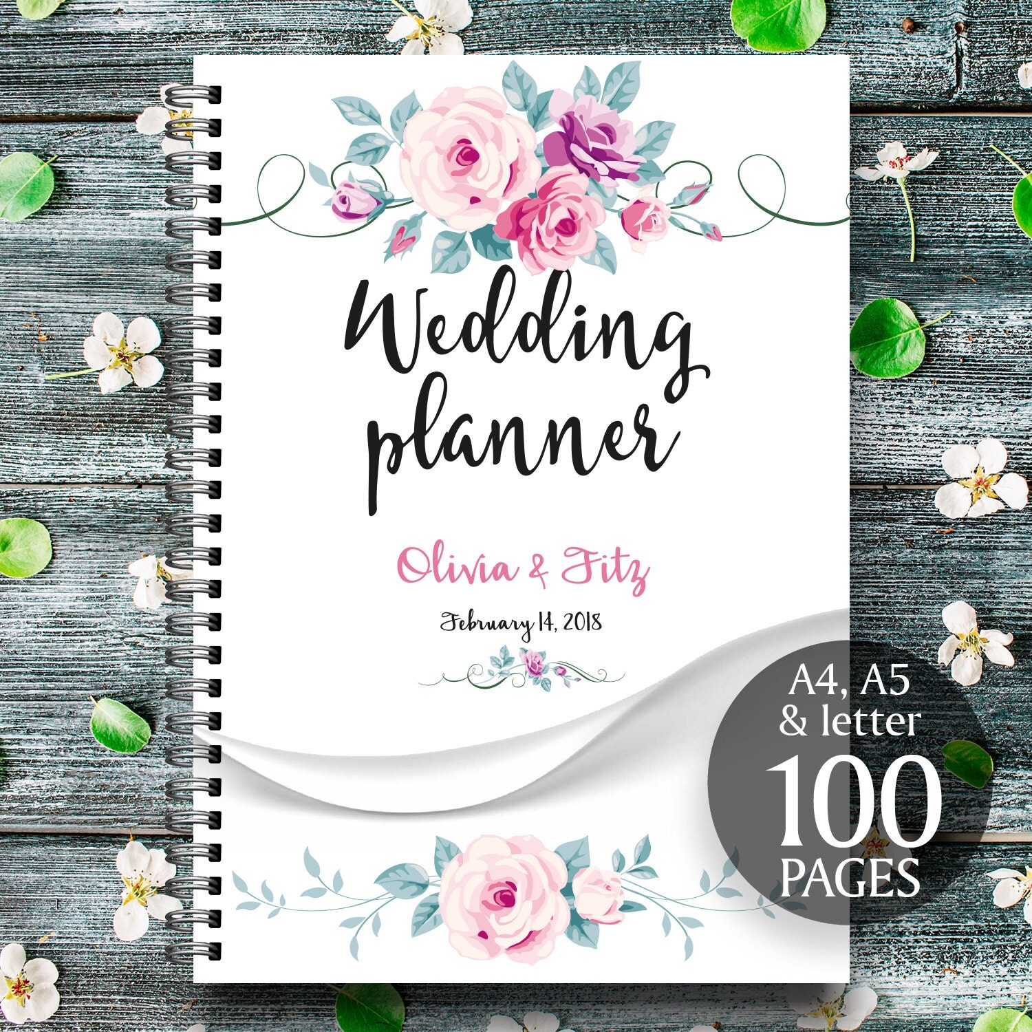 Wedding Planner Printable Floral Binder Spring Checklist To Do List Wedding Planner Printable Floral Binder Spring Checklist To Do List