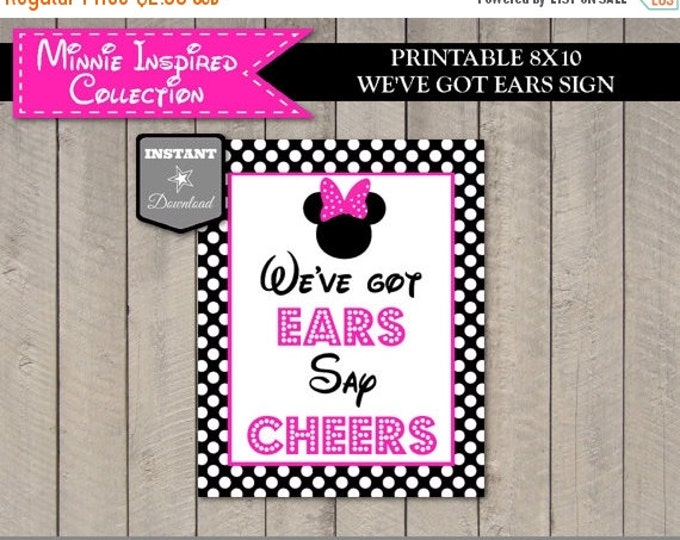SALE INSTANT DOWNLOAD Hot Pink Mouse 8x10 We've Got Ears Say Cheers Printable Party Sign / Hot Pink Mouse Collection / Item #1712