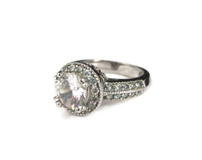Vintage Premier Designs Faux Diamond Engagement Ring Size 6