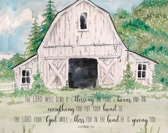 Barn Blessing Printed Canvas