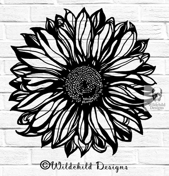 Sunflower Paper Cutting Template for Personal or Commercial