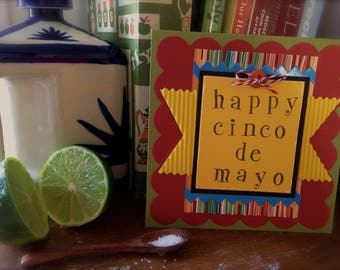 Cinco De Mayo Card Handmade * Cinco De Mayo Party Decor * Cinco De Mayo Greeting Card * Happy Cinco De Mayo * Mexican Blanket * CardsinStock