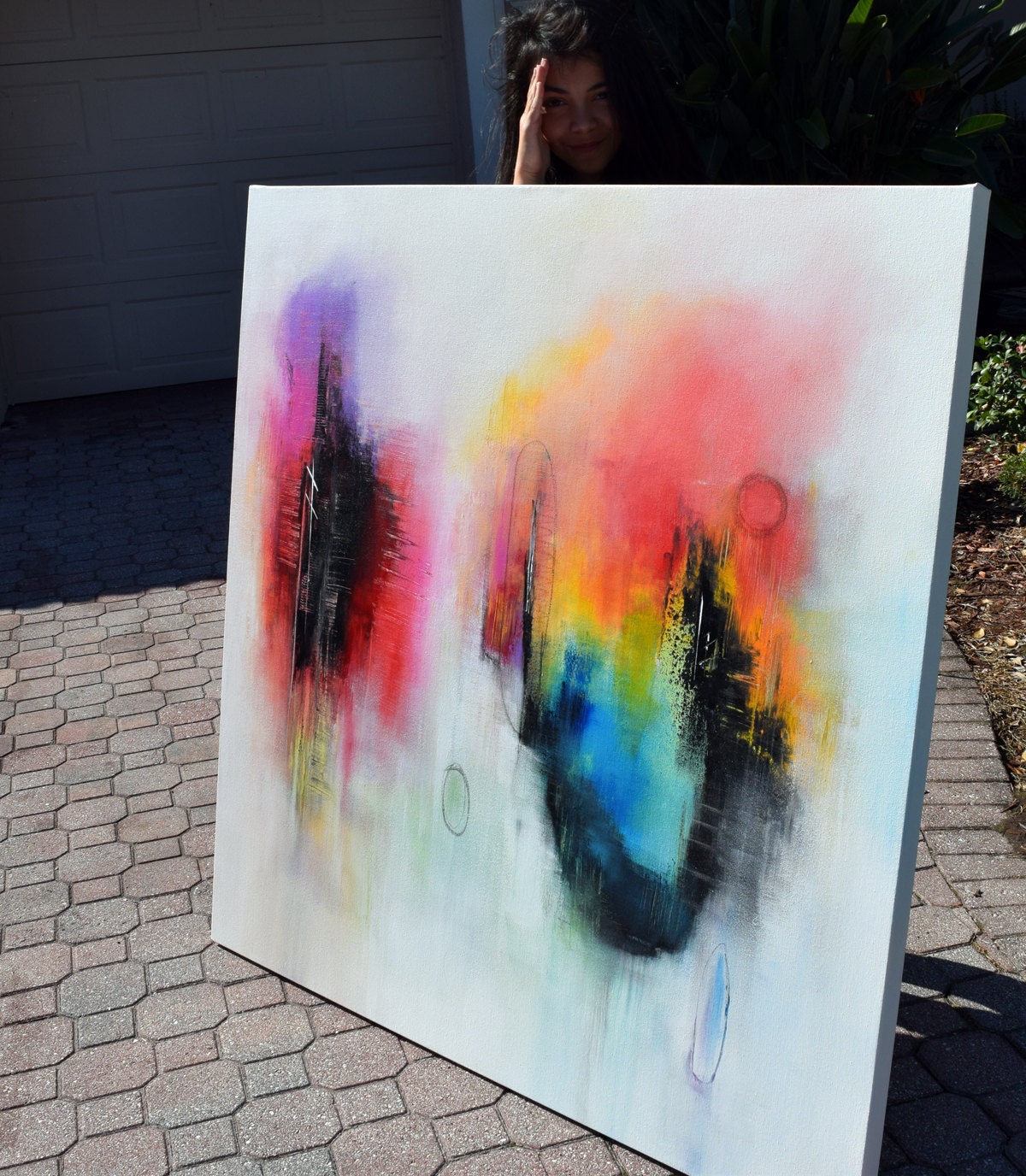 Original Large Abstract Painting on canvas square abstract