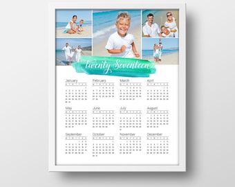 Yearly Custom 2017 Calendar - Family Photo Calendar - Custom Wall Calendar - Unique Photo Gift - 2017 Calendar - Custom Wall Calendar