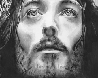 Jesus of Nazareth Drawing custom Jesus Christ charcoal