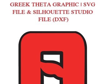 Theta Greek Letter & Background Graphic Files for Cutting Machines | SVG and Silhouette Studio (DXF)