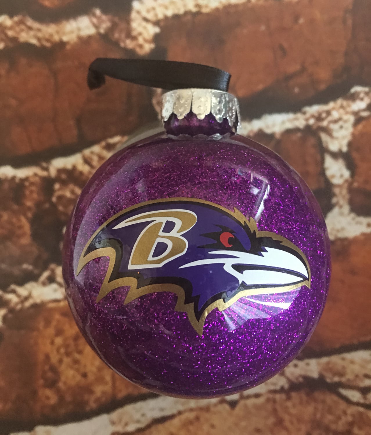 Set of baltimore ravens/orioles christmas ornaments