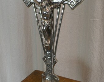 Antique French Altar Crucifix circa 1920
