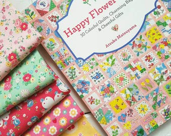 Happy Flowers Quilts Book by Atsuko Matsuyama -30 Colorful Quilts **Free shipping***
