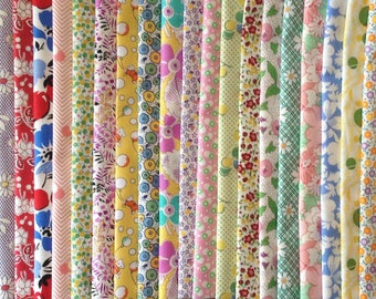 FREE SHIP 30 1930's Reproduction Fabric Fat Quarters Feedsack Quilt Shop Quality No Dups