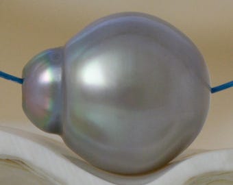 12.05 mm TAHITIAN South Sea PEARL Charcoal Gray Baroque 1.56 g fully drilled