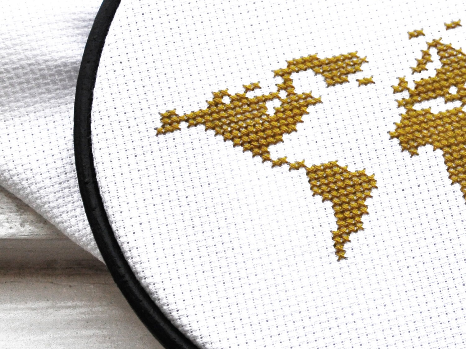 Cross stitch pattern modern WORLD MAP hand embroidery pattern