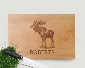 Moose Cutting Board Walnut or Maple