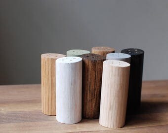 Handmade Rustic Wooden Salt and Pepper Shakers, Set of 2, Pair