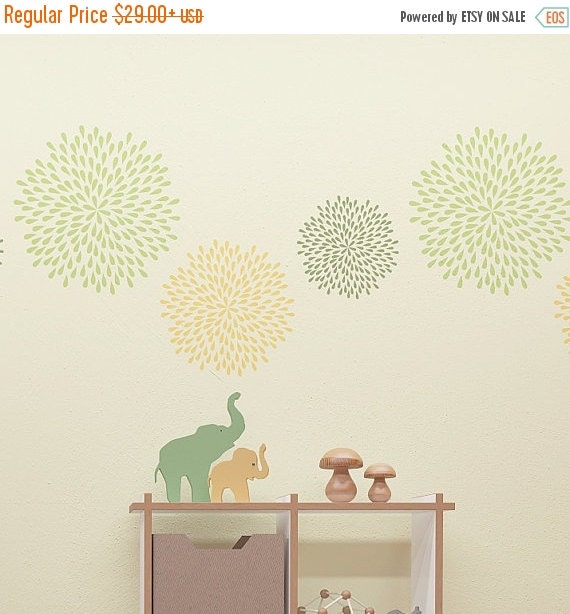 ON SALE Floral Wall Stencil. Large Flower Stencil by StencilsLabNY