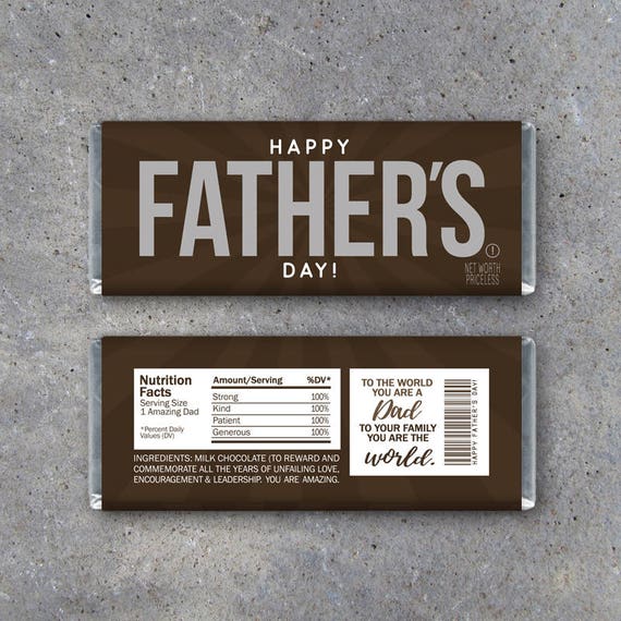 Happy FATHER S DAY Candy Bar Wrappers Printable Instant