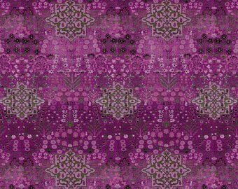 Bohemian Wall Decal MURAL - "Bohemian Carpet Orientale" RICH PURPLE - 54 inch x 36 inch Rectangle - Boho Wall Decor | Peel Stick Mural Decal