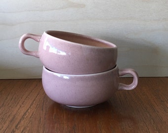 American modern vintage Russel Wright pottery flat cup rose pink color 2 available