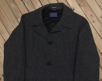 Pendleton Herringbone Wool Car Coat