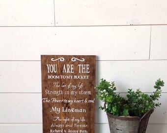 You are the, lineman sign, custom order lineman sign, wood lineman sign, sign for lineman, rustic lineman sign, lineman, gift for lineman