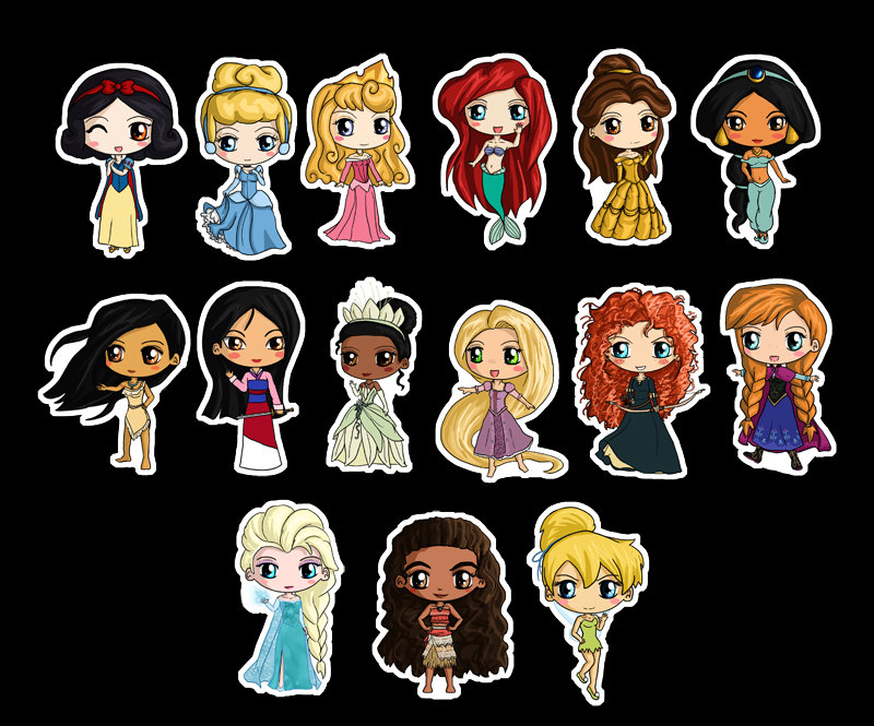 disney princess stickers disney princess chibi stickers