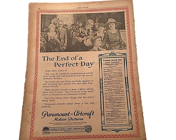 Vintage Newspaper | Lone Scout | The Real Boys Magazine | August 30 1919 | Photos by PET | Beginning a Dandy Football Serial Mom Teen