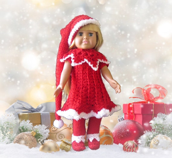 Crocheted Elf Costume 18 doll clothes