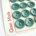 Teal green buttons, Vintage button card with 23 buttons from 1950s, 22 mm - 7/8", unused!