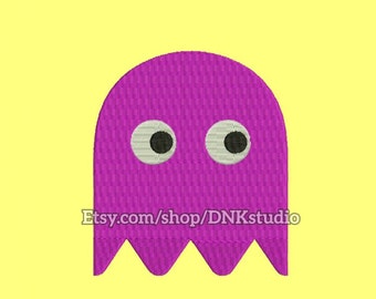 Pacman Ghost Embroidery Design - 5 Sizes - INSTANT DOWNLOAD
