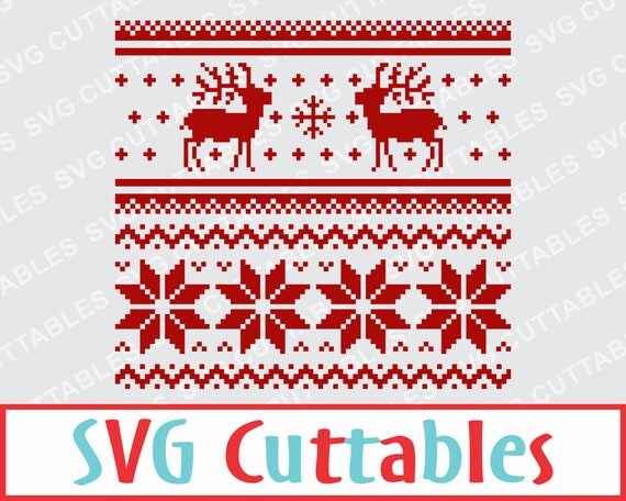 Reindeer Christmas Sweater vector file SVG Cut file