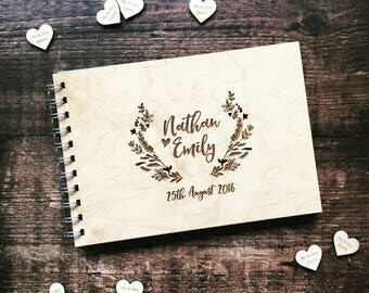 Laurel Floral Woodland Wedding Guestbook