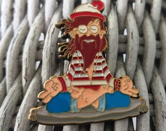 Waldo - Meditating Waldo - Waldo Finds Himself - Antique Bronze Plated v.3 - Hat Pin