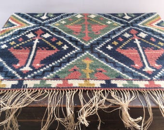Vintage wall tapestry Wall Weaving art Woven wall hanging Multicolored Wool wall decor