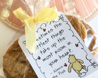 Winnie the Pooh Party Favor Bags with gift tags, Baby Shower Party Supplies, Pooh Birthday party