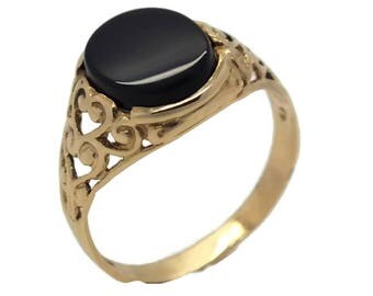 Black Onyx Ring, Mens Signet Ring, Mens Onyx Ring, Gold Rings Men, Signet Rings Men, Fathers Day, Mens Gold Rings, Gold Signet Rings, Onyx