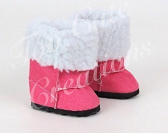 Sale-Pink Suede Boots for Doll, 18 inch doll Accessories