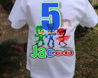 Birthday Boy Shirt,PJ Masks Birthday Shirt, Custom Birthday Shirt, PJ Masks shirt